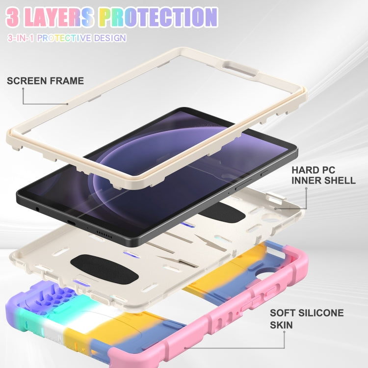 Samsung Galaxy Tab A9 3-Layer Protection Screen Frame showcasing hard PC cover and soft silicone shell.